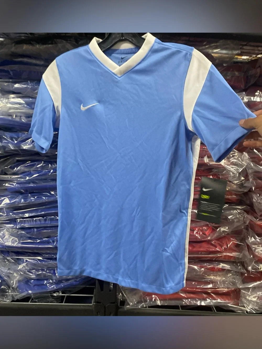 Nike Derby III Soccer Jersey NWT Kids Large Sky Blue/White DRI-FIT CW3834-448